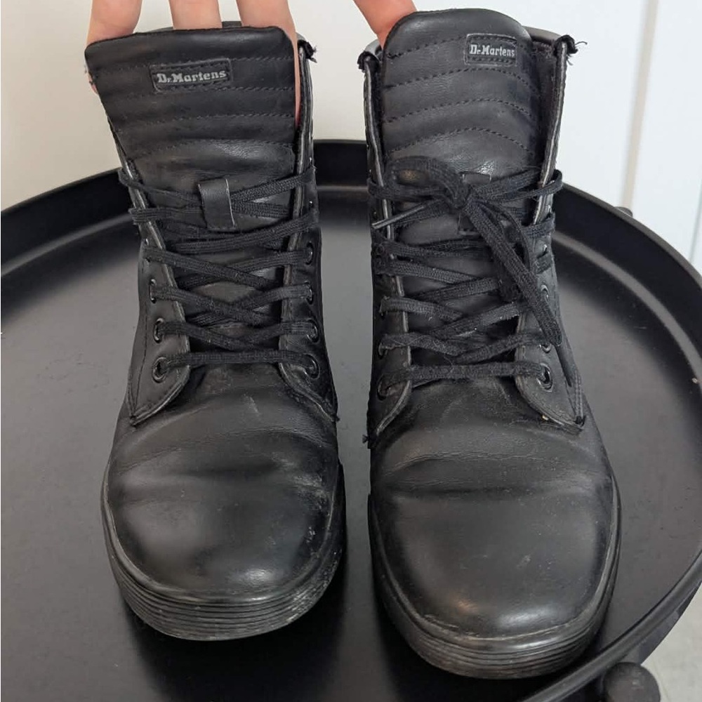 Dr Martens Sheridan Boots Women’s 37 Black Matte High Top Lace Up Sneaker Boots - Picture 3 of 10